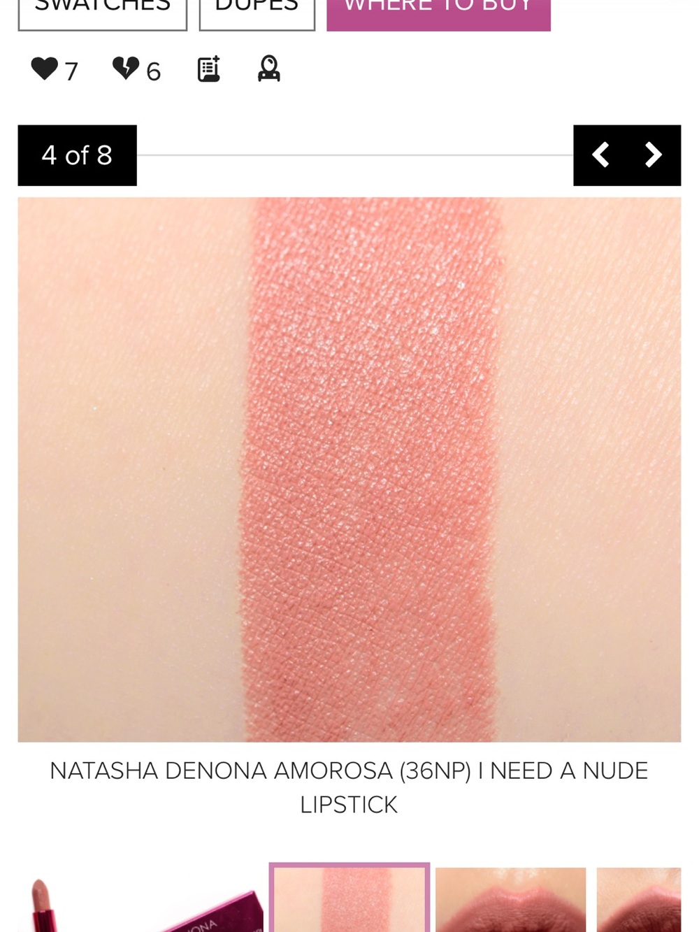 Natasha Denona Nude Pink-Amorosa Cream Lipstick - Picture 4 of 7
